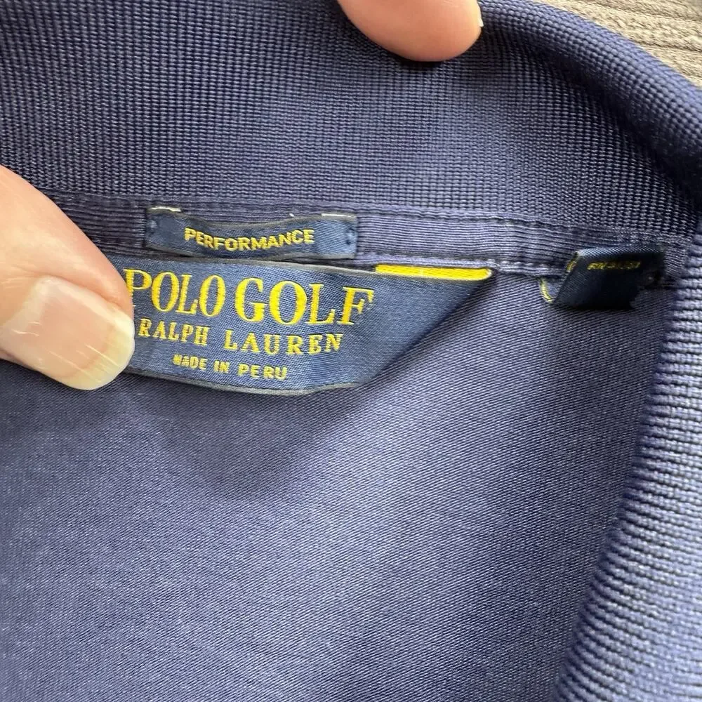 Polo‎ Golf Ralph Lauren Performance Polo Shirt Men XL Blue Cotton Outdoors.